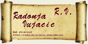 Radonja Vujačić vizit kartica